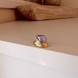 Gold and purple stone ring from Greece